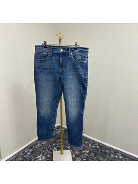 Lucky Brand Mid Rise Crop Ava Blue Jeans Medium Wash Denim Womens Size 14/32 NEW